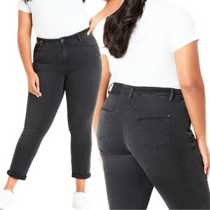 Evans Soft Stretch Girlfriend Jean Black Wash Size 28 (JN04.5)